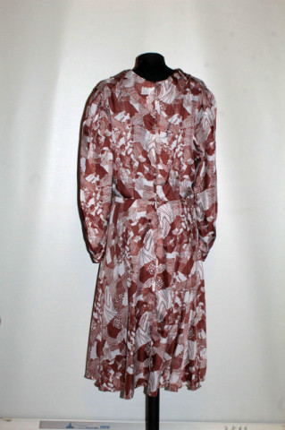 Rochie vintage midi cu print abstract maro – anii ’70 - Img 3