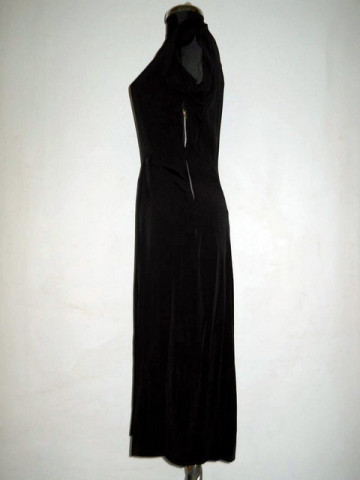 Rochie vintage neagra cu pliseuri laterale anii '40