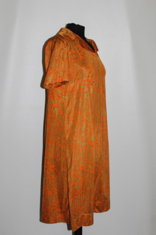 Rochie vintage portocaliu cu kaki anii '60