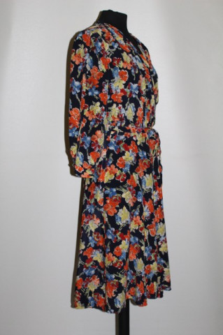 Rochie vintage print floral multicolor anii 40