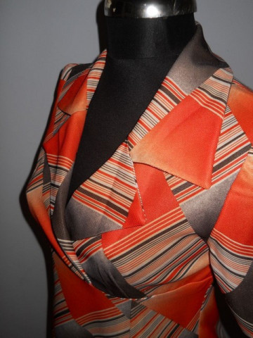 Rochie vintage print grafic portocaliu anii '60
