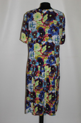 Rochie vintage Tendenz Modelle – floral retro ’90 cu nasturi & buzunare - Img 3