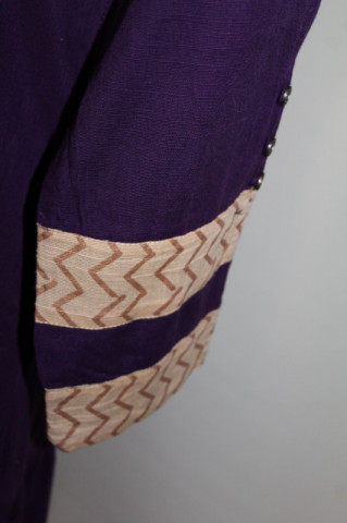 Rochie violet cu flori brodate – hippie repro anii ’70 - Img 7