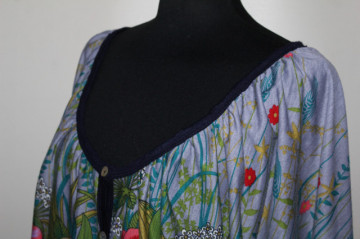 Bluză Eye Candy repro anii ’70 – jerse fin multicolor cu print floral - Img 6
