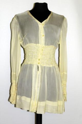 Bluza vintage din crepe georgette galben anii '30