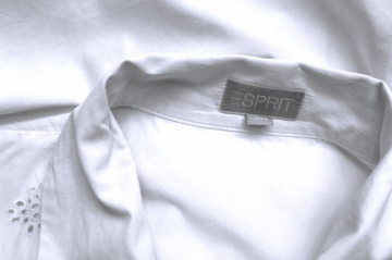 Cămașă broderie spartă Esprit din poplin alb – vintage - Img 5