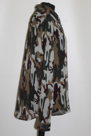 Cămașă chiffon cu print camuflaj – retro safari  - Img 2