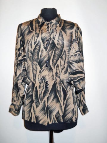 Camasa retro print vegetal anii '80