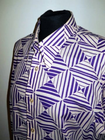 Camasa vintage op print violet anii '70