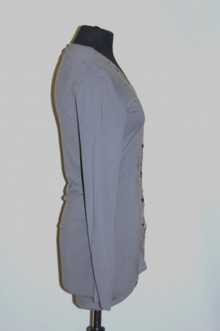 Cardigan gri Naf Naf – vintage anii ’90, casual chic - Img 2