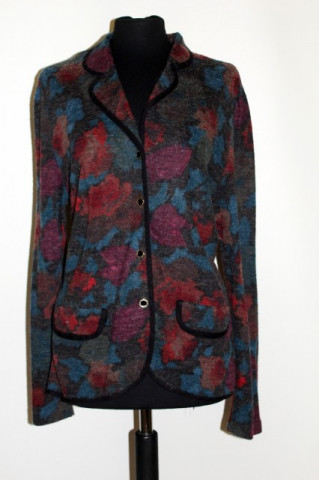 Cardigan retro print floral stilizat anii '80