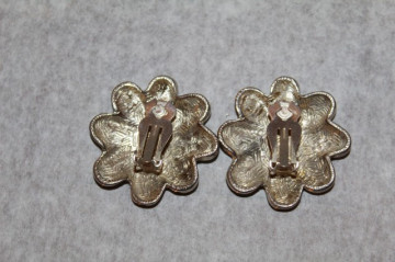 Cercei vintage floare argintie anii '70