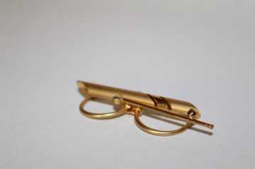 Clips de eșarfă auriu cu cristal – accesoriu retro anii ’80 - Img 3