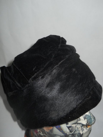 Cloche vintage negru ornamente catifea anii '20