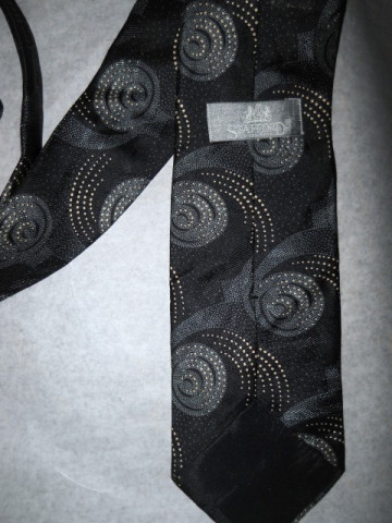 Cravata vintage print geometric gri "Stafford" anii '70