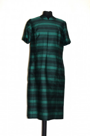 Deux pièces vintage verde cu negru – set rochie & jachetă, anii ’60 - Img 5