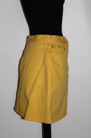 Fustă denim Enrico Coveri galben muștar – retro‑chic anii ’90 - Img 3