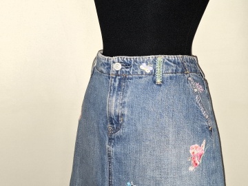 Fustă denim Gap cu broderie fluturi - Img 4