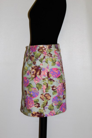 Fusta din jeans print floral anii '80 - '90