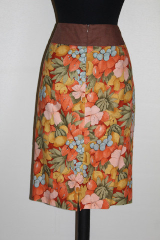 Fustă Falla Collection cu print floral și fructe – retro repro anii ’80 - Img 3