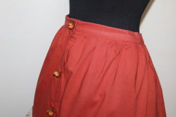 Fustă vintage cărămizie cu dantelă – anii ’50 - Img 5