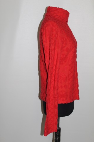 Helancă corai Miss Sixty anii ’90 – tricot geometric, guler turtleneck - Img 2