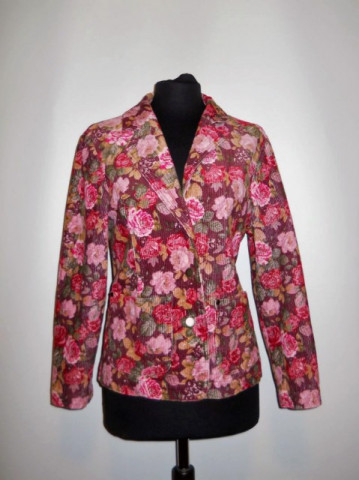 Jacheta retro print floral roz anii '90