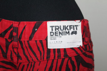 Jeans roșii Trukfit Respect Few – denim zebra print, retro - Img 4