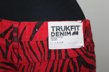 Jeans roșii Trukfit Respect Few zebra print