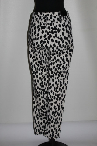 Pantaloni animal print alb cu negru – denim skinny  - Img 3