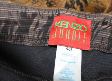 Pantaloni din catifea Kenzo Jungle print maro – retro anii ’90 - Img 6