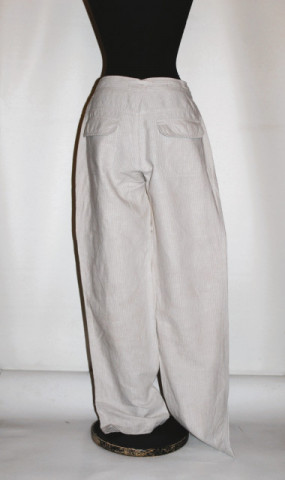 Pantaloni grej cu dungi verticale – retro repro anii ’80 - Img 3