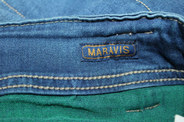 Pantaloni scurți jeans cu aplicații ținte – retro repro anii ’70 - Img 8