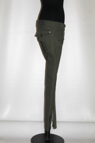 Pantaloni stil army Fox Company – vintage kaki, skinny - Img 3