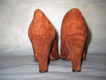 Pantofi vintage piele intoarsa maro anii '70