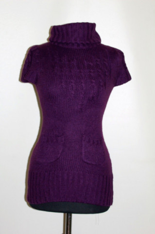 Pulover violet mânecă scurtă repro anii 70