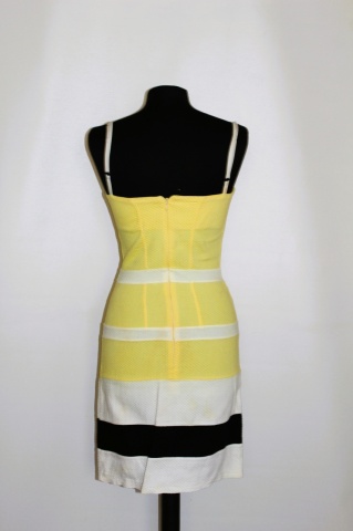 Rochie bodycon Rinascimento – galben, alb și negru, croială fit - Img 3