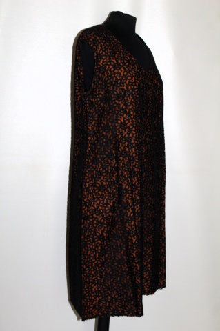 Rochie de ocazie din dantelă neagră – anii ’60, contrast portocaliu - Img 6