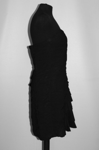 Rochie de ocazie neagră pliseuri repro anii 80