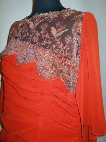 Rochie de seara din chiffon portocaliu anii '90