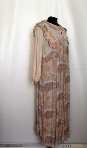 Rochie din pânză topită print pastel anii 80