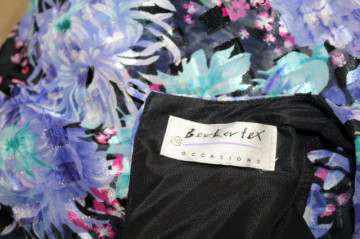 Rochie din voal floral albastru și verde – retro anii ’80 - Img 8