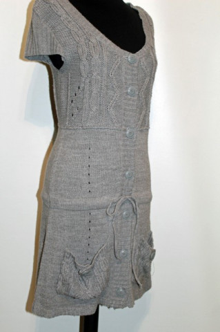 Rochie gri tricotata repro anii '70