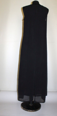 Rochie maxi neagra din crepe de chine anii '90