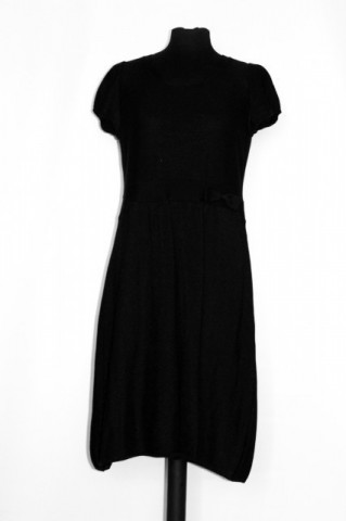 Rochie neagra din tricot repro anii '70