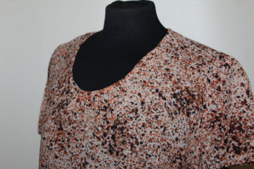 Rochie picățele anii ’60-’70 – buline bej și maro, vintage autentică - Img 5