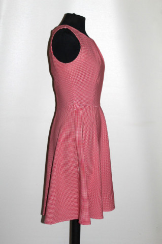 Rochie pied de poule roșu și alb – repro anii ’60 - Img 2