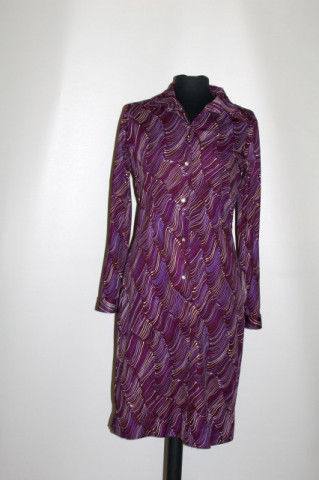 Rochie print abstract violet anii 70