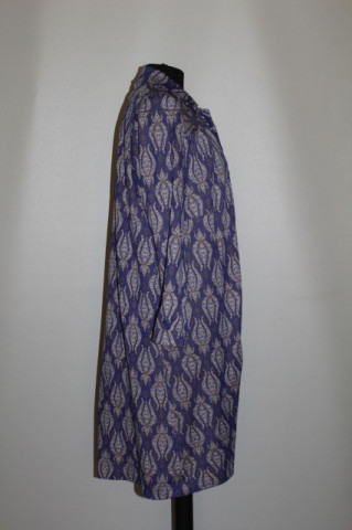 Rochie print floral stilizat pe fond violet anii '70