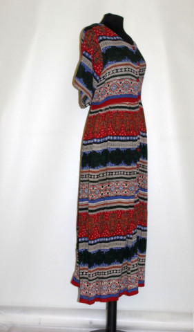 Rochie print geometric stil etnic anii 80- 90